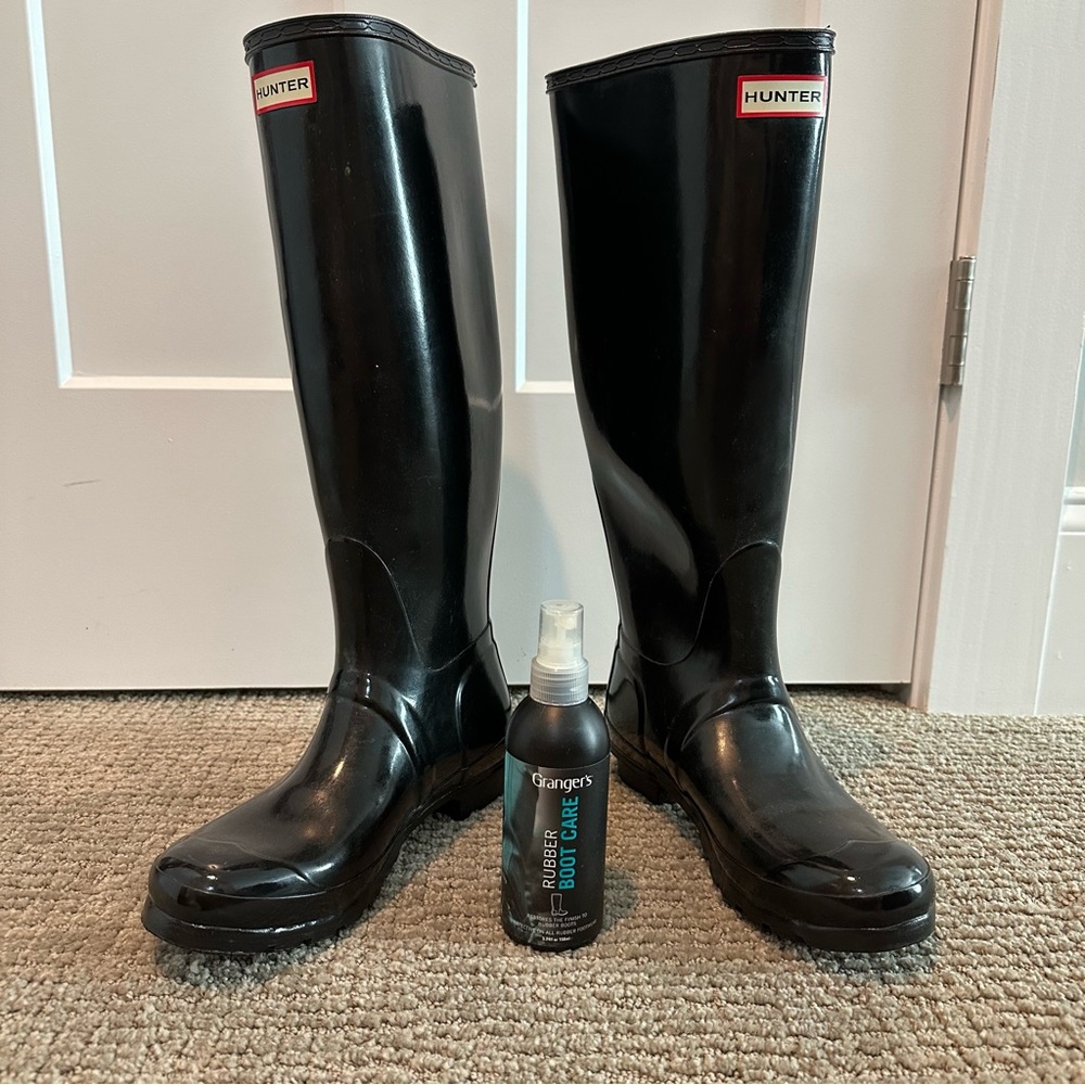 Hunter Glossy Black Tall Rain Boots